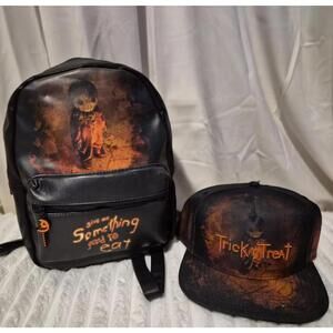 Trick 'r Treat Themed Backpack and Snapback Hat Set
